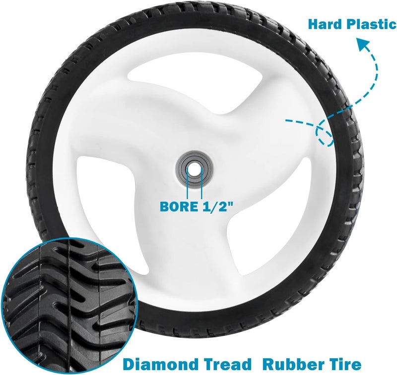 Sutmorly 105-1816 Lawn Mower Rear Wheels Fits for Toro 105-1816-A Stens 205-268, Recycler Plastic Rear Wheel 12" 20012 20016 20019, 2 pack - Image 3